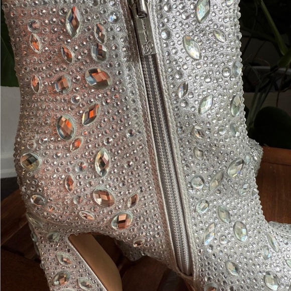 Jessica Simpson Silver Embellished Heeled Boots - Picture 8 of 8